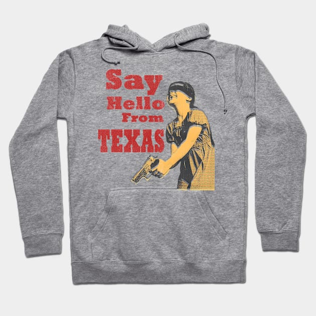 say hello from texas vintage art Hoodie by psninetynine